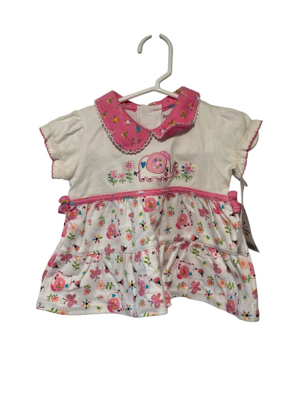 New Baby Works Girls Infant Baby Size 3 6 months pink Dress White Floral Butterf